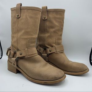 Jessica Simpson Inna Moto Style Boot Size 37 Tan Yale